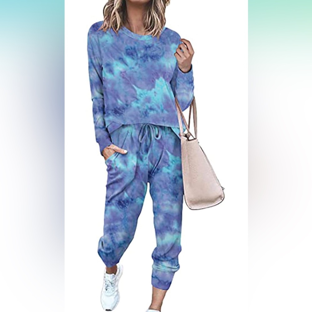 Fixmatti tie-dye long sleeve tracksuit set
